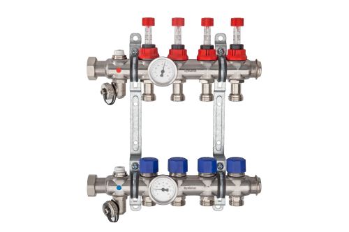 Schlüter-BEKOTEC-THERM-HV rozdeľovač s termometrami, nerez V2A, 5 okruhov, 1 ks