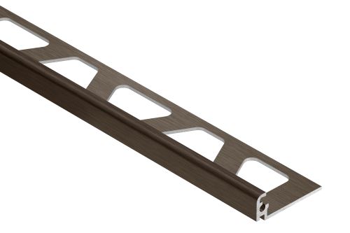 Schlüter-JOLLY-ABGB ukonč. lišta "L", hliník elox antický bronz kartáč, v: 8 mm, d: 2,5 m