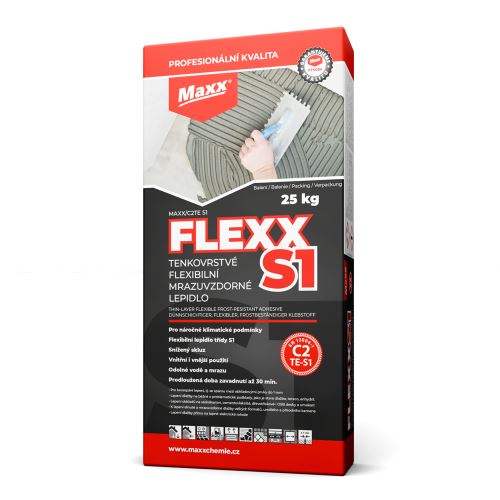 MAXX FLEXX S1 Flexibilné tenkovrstvové lepidlo s predĺženou dobou spracovania na cementovej báze, 25 kg