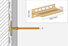 Schlüter-SHELF-W-S1 polica do sprchy, sivá, 300x115 mm, 1 ks, Floral (2)