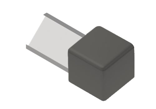 Schlüter-QUADEC-AC vonk. roh k ukonč. l. "Q", hliník kom. dopravná sivá, v: 12,5 mm, 1 ks