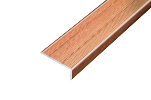 AP5 schodová lišta samolepiaca B, hliník+fólia čerešňa, v: 10 mm, š: 25 mm, d: 2,7 m