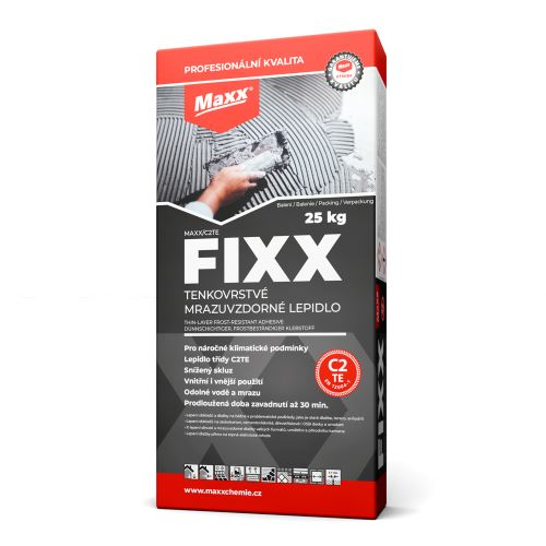 MAXX FIXX Tenkovrstvové lepidlo s predĺženou dobou spracovania na cementovej báze, 25 kg