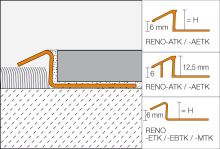Schlüter-RENO-MTK prechodová lišta, mosadz prírodný flexi, v: 8 mm, d: 2,5 m (1)