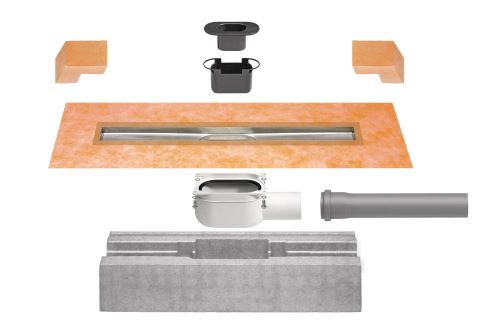 Schlüter-KERDI-LINE lineárny žľab, nerez V2A, v: 97 mm, DN 50, 1 ks, 700 mm