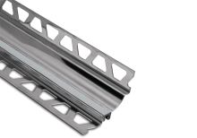 Schlüter-DILEX-HKS žliab. lišta, pastelovo sivá V2A, v: 14 mm, v2: 7 mm, d: 2,5 m