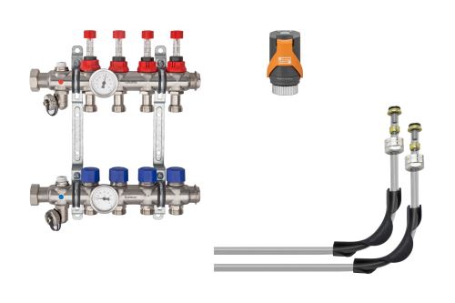Schlüter-BEKOTEC-THERM-AS-HB pripoj. sada s pohonmi EAHB, 10 okruhov, trubka 16 mm, 1 ks