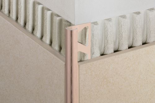 Schlüter-RONDEC-AMGB ukonč. lišta "C", hliník elox mosadz kartáč flexi, v: 6 mm, d: 2,5 m