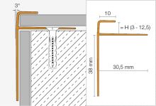 Schlüter-VINPRO-STEP-R schod. lišta pre vinyl, hliník elox titán kartáč, v: 4 mm, d: 2,5 m (2)