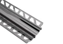 Schlüter-DILEX-HKS žliab. lišta, grafit. čierna V2A, v: 12,5 mm, v2: 7 mm, d: 2,5 m