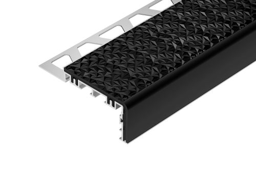 Schlüter-TREP-V60 schodová lišta, hliník komaxit grafitovo čierna, v: 11 mm, d: 1 m
