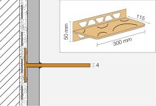 Schlüter-SHELF-W-S1 polica do sprchy, brilantná biela mat, 300x115 mm, 1 ks, Pure (2)
