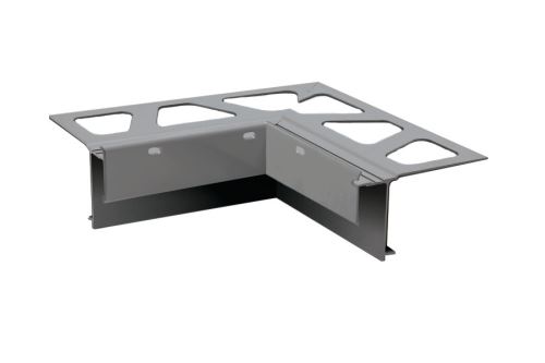 Schlüter-BARA-RAKE vnút. roh 90 st. k balk. lište, kom. sivá metalíza, v: 21 mm, 1 ks