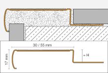 Schlüter-TREP-G schod. lišta, nerez grafit. čierna, v: 9 mm, d: 1 m (1)