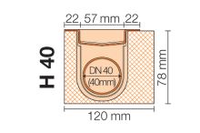 Schlüter-KERDI-LINE lineárny žľab, nerez V2A, v: 78 mm, DN 40, 1 ks, 900 mm (2)