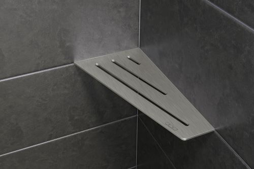 Schlüter-SHELF-E-S3 polica do sprchy, grafitovo čierna mat, 154x295 mm, 1 ks, Wave