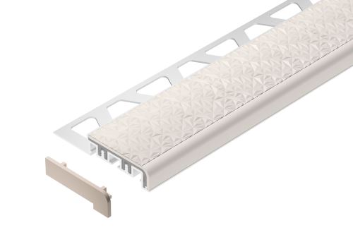 Schlüter-TREP-V42 koncovka k schodovej lište, PVC komaxit broskvová, v: 10 mm, 1 ks