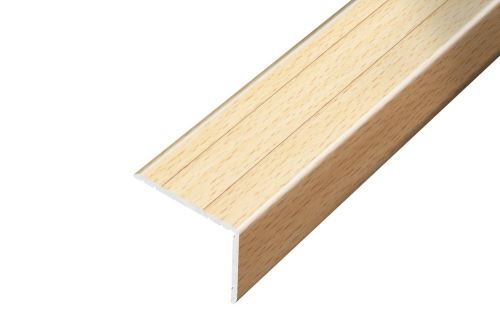 AP5 schodová lišta samolepiaca B, hliník+fólia buk, v: 20 mm, š: 25 mm, d: 2,7 m