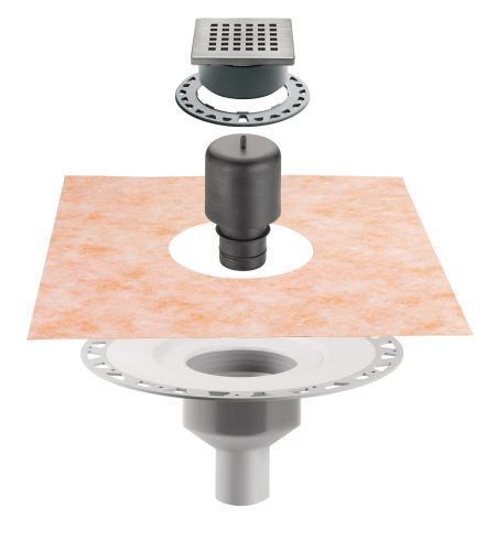 Schlüter-KERDI-DRAIN sada vpuste V50, rošt SQUARE 10x10 cm, 1 ks