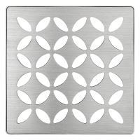 Schlüter-KERDI-DRAIN konturový rámik, nerez kartáč V2A, 10x10 cm, D5 Floral, 1 ks Schlüter-KERDI-DRAIN konturový rámik, nerez kartáč V2A, 10x10 cm, D5 Floral, 1 ks