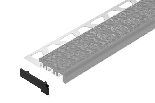 Schlüter-TREP-V42 koncovka k schodovej lište, PVC kom. grafit. čierna, v: 10 mm, 1 ks