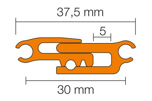 Schlüter-DILEX-AEBTO objektová dilatačná lišta, hliník elox prírodný, v: 12,5 mm, d: 2,5 m