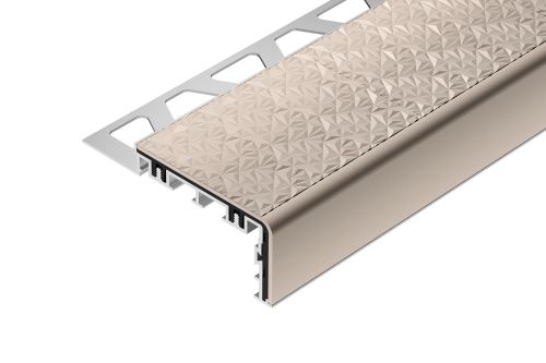Schlüter-TREP-V60 schodová lišta, hliník komaxit broskvová, v: 9 mm, d: 1 m