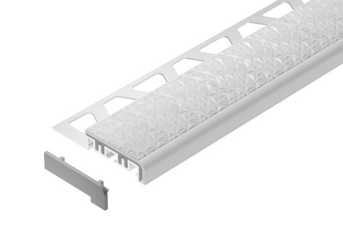 Schlüter-TREP-V42 koncovka k schodovej lište, PVC komaxit svetlo sivá, v: 10 mm, 1 ks