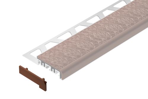 Schlüter-TREP-V42 koncovka k schodovej lište, PVC kom. orechovo hnedá, v: 10 mm, 1 ks