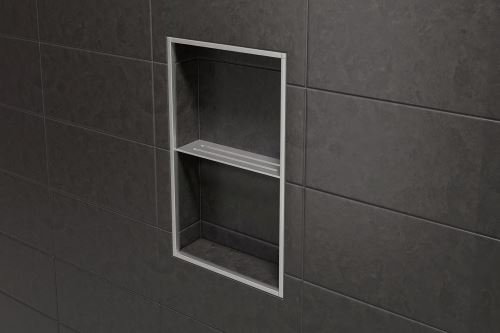 Schlüter-SHELF-N-S1 polica do sprchy, grafitovo čierna mat, 300x87 mm, 1 ks, Wave