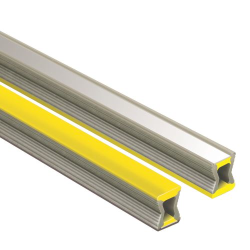 Schlüter-DILEX-EZ ozdobná dilatačná lišta, PVC chróm / citrónovo žltá, v: 9 mm, d: 2,5 m
