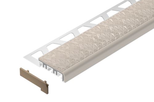 Schlüter-TREP-V42 koncovka k schodovej lište, PVC komaxit svetlo béžová, v: 10 mm, 1 ks