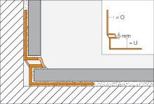 Schlüter-DILEX-EKE lišta pre kútové škáry, PVC svetlo béžová, v: 9 mm, v2: 8 mm, d: 2,5 m (2)