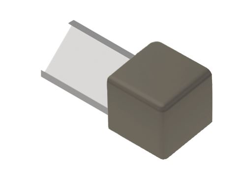 Schlüter-QUADEC-AC vonk. roh k ukonč. lište "Q", hliník kom. kremenná sivá, v: 10 mm, 1 ks
