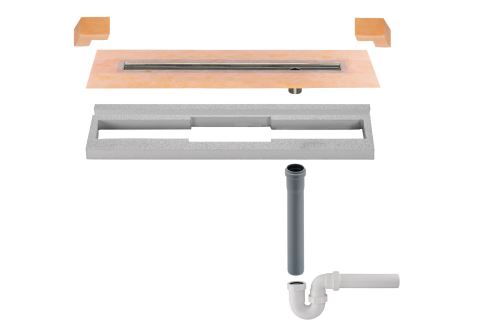 Schlüter-KERDI-LINE lineárny žľab, nerez V2A, v: 22 mm, DN 50, 1 ks, 1000 mm GV Siphon