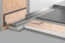 Schlüter-KERDI-LINE lineárny žľab, nerez V2A, v: 22 mm, DN 50, 1300 mm, 1 ks, Siphon (1)