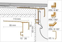 Schlüter-BARA-RTK balkónová lišta, hliník komaxit pastelovo sivá, v: 30 mm, d: 2,5 m (2)