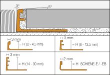 Schlüter-SCHIENE-AE ukončovacia lišta "L", hliník elox prírodný flexi, v: 8 mm, d: 3 m (1)