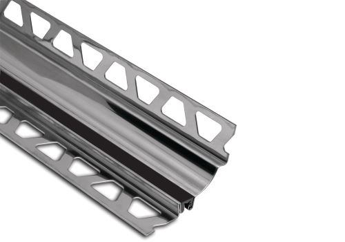 Schlüter-DILEX-HKS žliab. lišta, grafit. čierna V2A, v: 21 mm, v2: 7 mm, d: 2,5 m