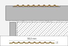 Schlüter-TREP-EFK schodová lišta, nerez V4A, v: 1,9 mm, š: 56 mm, d: 2,5 m (2)