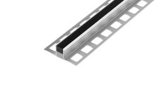 DL7/3 dilatačná lišta s výplňou 1/2 PU + 1/2 pryž, ACARA, hliník čierna, 10 mm, 2,5 m
