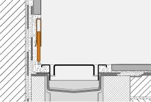 Schlüter-SHOWERPROFILE-RA spádová lišta na stenu, nerez komaxit sivá, v: 33 mm, d: 1 m (3)