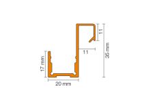 Schlüter-LIPROTEC-WSQ LED profil, hliník elox prírodný, v: 11 mm, d: 2,5 m (2)