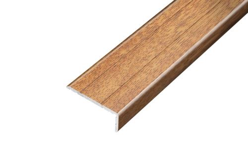 GREEN LINE schodovka 25x10 mm, hliník - orech žíhaný, samolepiaca, 0,9 m