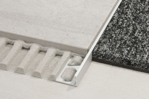 Schlüter-SCHIENE-A ukončovacia lišta "L", hliník prírodný flexi, v: 27,5 mm, d: 2,5 m