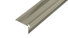 AP44/1 schodová lišta predvŕtaná ACARA, hliník elox titán, 20x42 mm, 2,7 m, pre hr: 3 mm