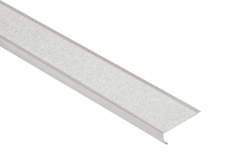 Schlüter-TREP-GL schod. lišta, nerez transp. sivá V2A, v: 2 mm, d: 1 m, samolepiaca