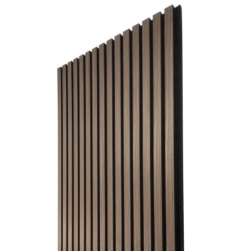 VZORKA - WALL CONCEPT akustický panel dub dymový, čierny filc + dyha, 240x135x21 mm