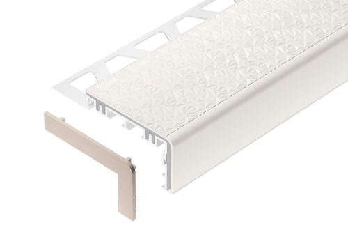 Schlüter-TREP-V60 koncovka k schodovej lište, PVC komaxit broskvová, v: 10 mm, 1 ks