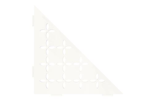 Schlüter-SHELF-E-S1 polica do sprchy, brilantná biela mat, 210x210 mm, 1 ks, Floral